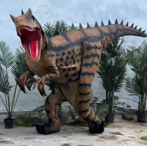 Customized Walking Realistic Allosaurus Dinosaur Costume Metal Frame Lightweight Indoor Outdoor Garden Home School Playhouse