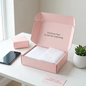 Customized pink Foldable Corrugated Paper Mailing Box for Holiday Gift Skincare Outer Packaging with Four Color UV Printing