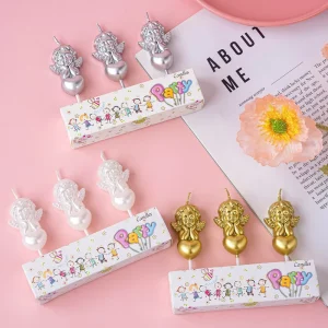 Cute Angel Design Party DecorationCandle for Cake Topper Paraffin Wax Birthday Candles