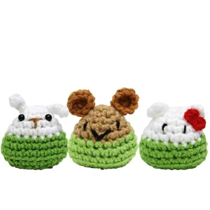 Cute Animal Figurines Handmade Crochet Amigurumi Dolls for Holiday Party Decorations and Gifts