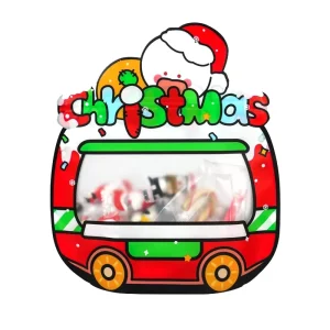 Cute Cartoon Christmas Car Design Self-Sealing PE Gift Bag for Holiday Candy Biscuit Packaging Creative Offset Printing Gift Bag