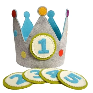 Cute Disposable Eco friendly 100pcs Polyester Felt Birthday Crown Replaceable Ages for Kids Birthday Party Wedding Halloween
