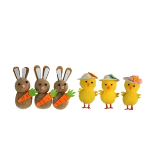 Cute Easter Animals Ornament Set Custom Easter Bunny Chicks Decor for Kids Secure Desktop Decorations for Children