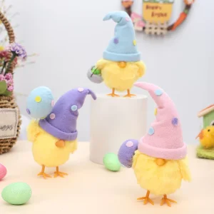 Cute Easter Egg Chick Figurine Ornament Easter Home Party Decoration Holiday Gift