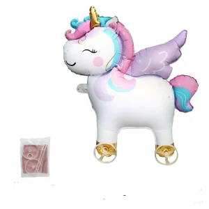 Cute Fish Animal Glossy Foil Balloon Set Inflatable Stand for Birthday Party Decorations Gift Toy
