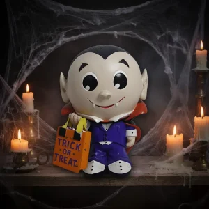 Cute Halloween Vampire Statue Trick-or-Treat Bag Resin Customizable Waterproof Indoor Outdoor Garden Decoration