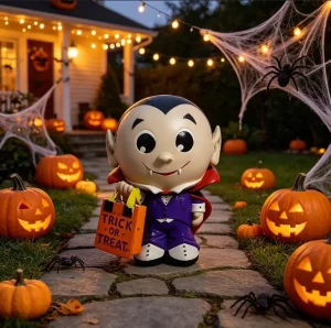 Cute KW Brand Vampire Garden Statue Waterproof Durable Halloween Party Supplies Resin Trick Treat Candy Bag Holder Decoration