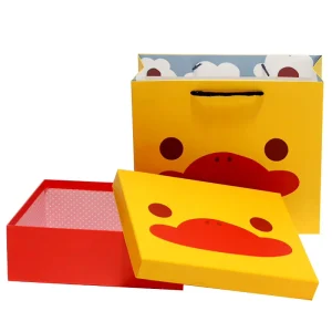 Cute Little Yellow Duck Pattern Gift Box with Cartoon Image Children’s Holiday Gift Handbag Packaging Boxes