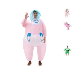 Cute Mascot Costume Halloween Carnival Christmas Party Performance Cosplay Inflatable Suit Animal Unisex Adult Pink