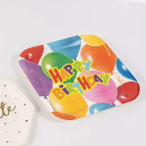 Cute Shark Themed Birthday Party Supplies Disposable Square Paper Plates and Cups Set for Kids Celebration