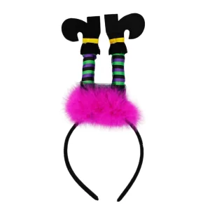 Cute Unisex Handmade Hair Hoop Funny Birthday Party Headband Plush Halloween Witch Legs Ghost Festival Atmosphere Dress