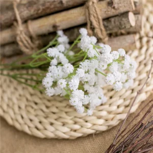 D BB002 Real Touch Baby Breath Flowers Artificial White Baby’s Breath Flowers Gypsophila for Wedding Decoration