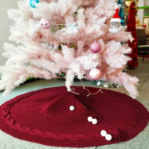 DA 615 Red Plaid 48 Inch Christmas Tree Skirt