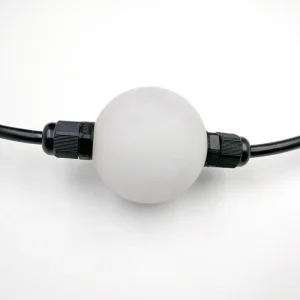 DC24V 1.3W PVC Christmas RGB LED Ball Bulb String IP44 Waterproof Dimmable for Xmas Tree Holiday Festive Indoor Outdoor Lighting