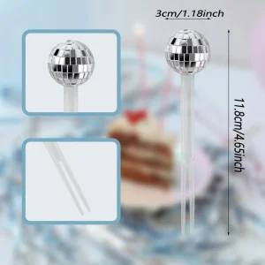 DISCO Mirror Ball Transparent Fork Supplies for Festive Birthday Graduation Thanksgiving Parties Eco friendly Indoor Use