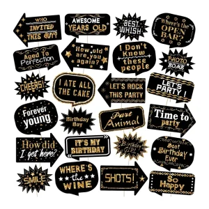 DIY 24pcs Graduation Birthday Party Supplies Prom Decorations Boys Girls Bachelorette Paper Photo Booth Props