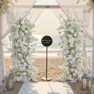 DIY Artificial Flower Decorations Premium All White Wedding Backdrop Artificial Flower Decorations