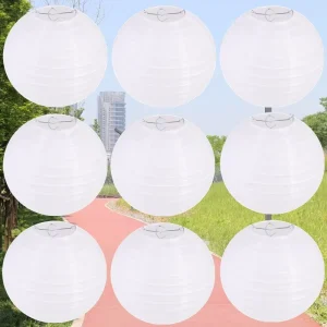 DIY High Quality Different Size Decorative Chinese White Rice Paper Round Lantern for Wedding Christmas Party Festival Hotel