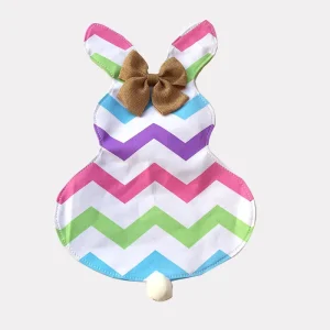 DIY Monogram Chevron Bunny Rabbit Easter Garden Flag