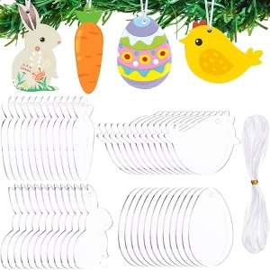DIY Plastic Unpainted Easter Eggs Hanging Easter Bunny Chicken Easter Party Supplies Decoration Crafts Ornament