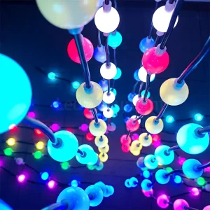 DMX Control RGB LED White 3D Ball String Light Wedding Lights Outdoor LED Curtain Christmas Light Strings