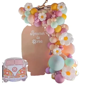 Daisy Balloons Garland Kit Arch Two Groovy Balloons Daisy Party Decorations Birthday or Baby Shower Hippie Retro