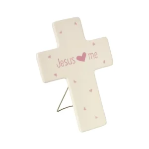 Decorative Festival Church Accessory Gift Set White Glazed Ceramic Cross Christian Symbol Accessory