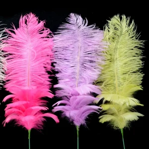 Decorative Flower Wire Peacock Stem Feather Floral Pick for Floral Arrangement Home Wedding Party Vase Holiday Decor