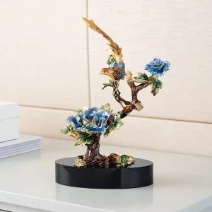 Decorative Gift for New Houses Luxury Handcrafted Enamel Flower Home Decor Ornament