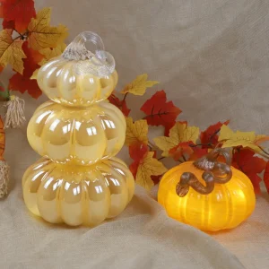 Decorative Glass Pumpkin for Fall Harvest Big Pumpkin Halloween Decorations