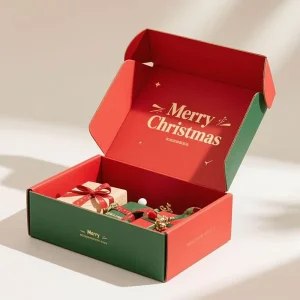 Decorative Holiday Favor Packaging Box, Xmas Paper Mailer Box, Rigid Thick Christmas Cardboard Gift Box