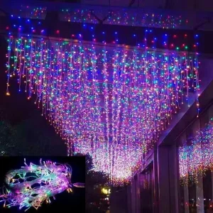 Decorative Holiday Warm White Outdoor Christmas Lights IP44 Landscape Yard Patio Connectable Fairy LED Icicle Lights