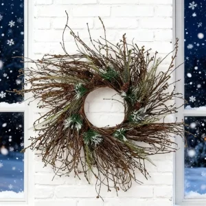 Decorative Natural Branch Christmas Wreaths Handcrafted Eco friendly Wreaths Home Decorations
