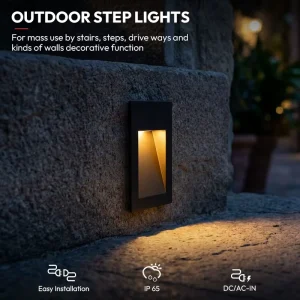 Design IP65 Waterproof Aluminum LED Outdoor Four Switchable Colors Step Light For Garden Hallway