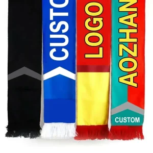 Designer Scarves Acrylic Warm Knitted Custom Flag Banner Print Football Soccer Club Fan Scarf