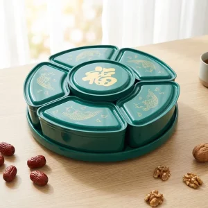 Detachable Plastic Wedding Christmas Kid Food Plate Dry Fruit Snack Tray Candy Box