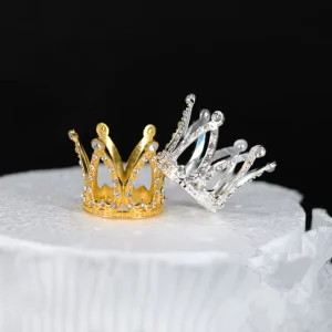 Diamond Crown for Flower and Cake Decoration Crown for Wedding and Birthday Mini Crown