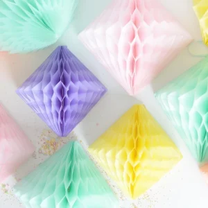 Diamond Honeycomb Party Decoration Theme Decor Colorful Party Decorations Bright Decor for Birthday & Celebrations
