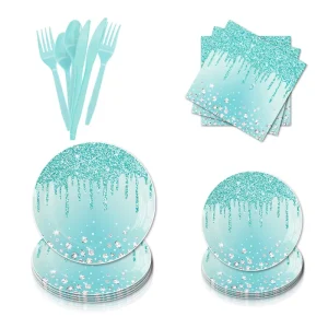 Diamond Series Themed Tableware Turquoise Diamond Party Supplies Party Dinner Plate