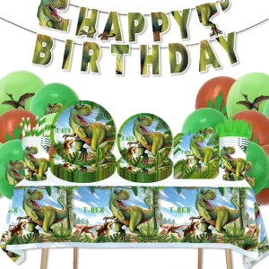 Dinosaur Birthday Party DecorationsBaby Shower Party Supplies Disposable Tableware Set Dinosaure Party Kit Paper Plate-173