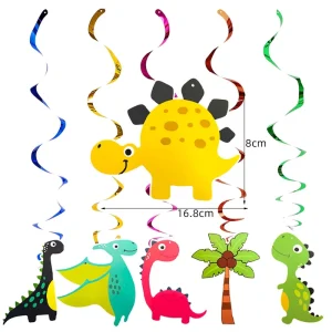 Dinosaur Hanging Swirl Decorations Party Swirl Dino Kids Birthday Baby Shower Decoration for Gift Shop
