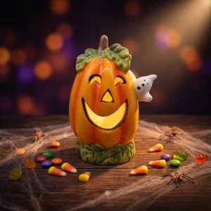 Direct Factory Led Lighted Halloween Pumpkin Ceramic Halloween Pumpkin