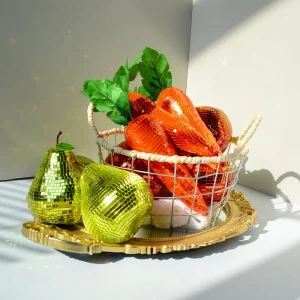 Disco Ball Foam & Glass Vegetable Fruit Set Mirror Tomato Carrot Pepper Graduation Decor Creative Kitchen & Tabletop Gift