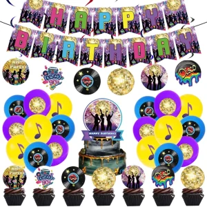 Disco Balls Birthday Party Supplies Disposable Tableware Paper Plates Tablecloth Banner Balloon Disco Party Decoration