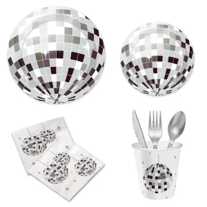 Disco Party Tableware Set KTV Party Decoration Set Dance Hall Party Paper Plate Cup Napkin Banner Supplies