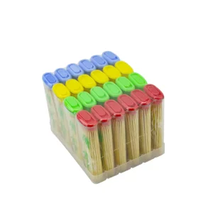 Disposable Bamboo Wooden Two Point Toothpicks Compostable Heat Resistant Biodegradable Tropical Style for Party Use