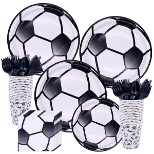 Disposable Football Birthday Party Themed Paper Plate Paper Cup Tableware Set for a Variety of People