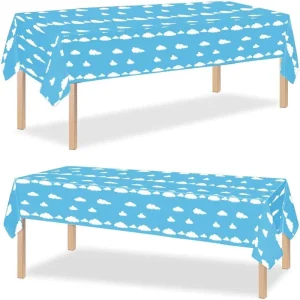 Disposable PE Tablecloth Blue Sky Theme Party Tablecloth Cloud Tablecloth Holiday Decoration Props Party Supplies Tableware