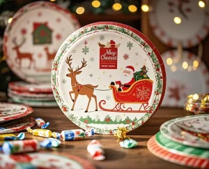 Disposable Paper Plates Tableware Set for 10 Guests Party Use