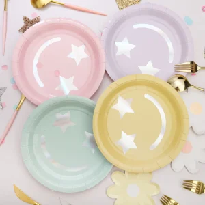 Disposable Party Decoration Kids Birthday Paper Plate Cups Napkins Smiling Face Themed Tableware Party Supplies Set